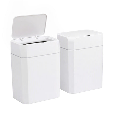 Artiss Rubbish Bin 12L 2-Pack Sensor Kitchen Automatic Motion Touchless White, image 2
