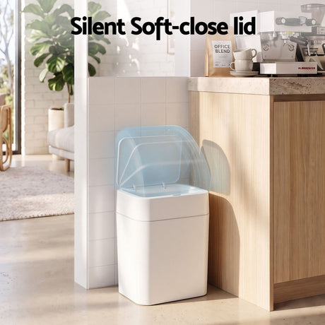 Artiss Rubbish Bin 12L 2-Pack Sensor Kitchen Automatic Motion Touchless White, image 8