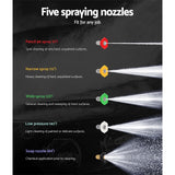Giantz Petrol High Pressure Cleaner Washer 20M Hose Gurney - Rear View
