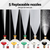 Giantz Pressure Washer Gun Short Trigger 4000PSI M22-14 1/4 Inch 5 Nozzles Red - Top-Down View