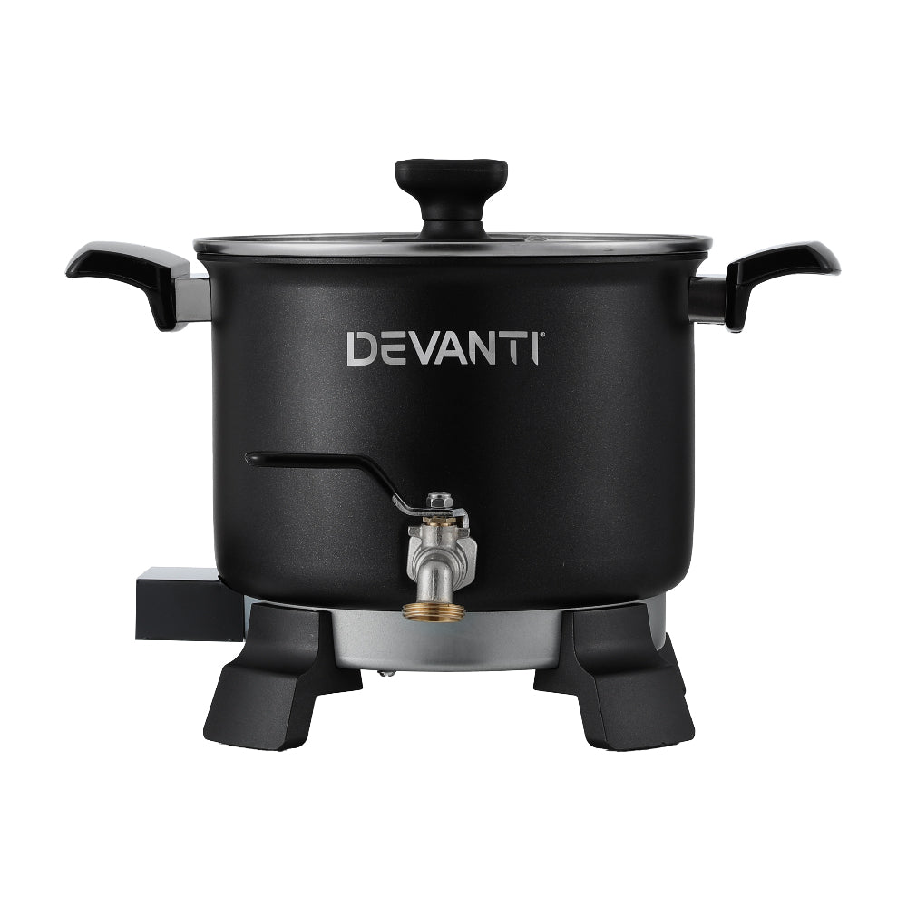 Devanti 5L Candle Wax Melter with Quick Pour Spout and Safety Features - 1200W Electric Melting Pot for Soy and Soap Making
