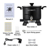 Devanti 5L Candle Wax Melter with Quick Pour Spout and Safety Features - 1200W Electric Melting Pot for Soy and Soap Making - Top-Down View