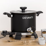Devanti 5L Candle Wax Melter with Quick Pour Spout and Safety Features - 1200W Electric Melting Pot for Soy and Soap Making - Low Angle