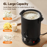 Devanti 6L Wax Melter Candle Making 1520W Melting Pot Furnace Quick Pour Spout Soy Soap - Top-Down View