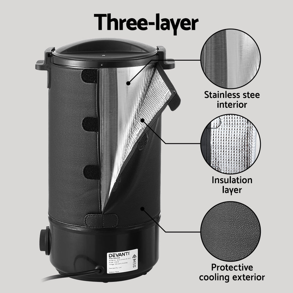 Devanti 10L Electric Wax Melter with Pour Spout - 1520W Candle and Soap Making Furnace