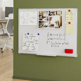 Magnetic Whiteboard 60x90cm Erase Board Marker Eraser Tray Home Office School - 45-Degree Angle