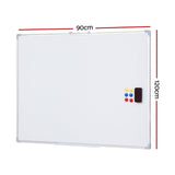 Magnetic Whiteboard 90x120cm Erase Board Marker Eraser Tray Home Office School - Front View