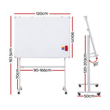 90x120cm Standing Whiteboard with Wheels Magnetic Double-Sided Erase Board - Front View