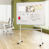 90x120cm Standing Whiteboard with Wheels Magnetic Double-Sided Erase Board - 45-Degree Angle