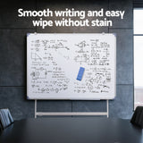 90x120cm Standing Whiteboard with Wheels Magnetic Double-Sided Erase Board - 45-Degree Angle