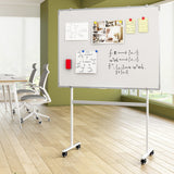 90x120cm Standing Whiteboard with Wheels Magnetic Double-Sided Erase Board - Rear View