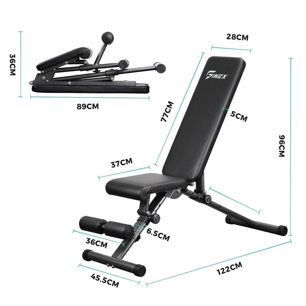Finex FID Bench Dumbbell Weight Bench Flat Incline Decline