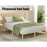 Artiss Bed Frame Double Size Wooden Base Mattress Platform Timber Pine AMBA - Top-Down View