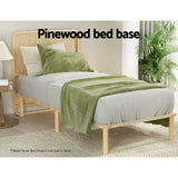 Artiss Bed Frame Single Size Wooden Base Mattress Platform Timber Pine AMBA - Top-Down View