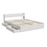 Artiss Bed Frame Double Size Mattress Base wtih Charging Ports 2 Storage Drawers - Close-Up Angle