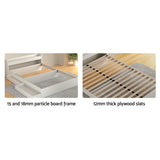 Artiss Bed Frame Double Size Mattress Base wtih Charging Ports 2 Storage Drawers - Top-Down View