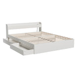 Artiss Bed Frame Queen Size Mattress Base wtih Charging Ports 2 Storage Drawers - Rear View