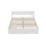 Artiss Bed Frame Queen Size Mattress Base wtih Charging Ports 2 Storage Drawers - Front View