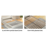 Artiss Bed Frame Queen Size Mattress Base wtih Charging Ports 2 Storage Drawers - Side View