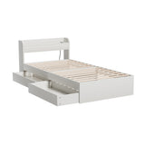 Artiss Bed Frame Single Size Mattress Base wtih Charging Ports 2 Storage Drawers - Close-Up Angle