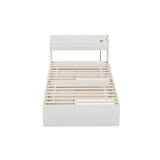 Artiss Bed Frame Single Size Mattress Base wtih Charging Ports 2 Storage Drawers - Side View