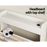 Artiss Bed Frame Single Size Mattress Base wtih Charging Ports 2 Storage Drawers - 45-Degree Angle