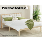 Artiss Bed Frame Double Size Wooden Base Mattress Platform Timber Pine BRUNO - Top-Down View
