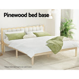 Artiss Bed Frame King Size Wooden Base Mattress Platform Timber Pine BRUNO - Top-Down View