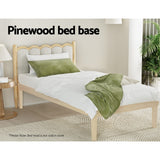 Artiss Bed Frame Single Size Wooden Base Mattress Platform Timber Pine BRUNO - Top-Down View