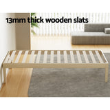 Artiss Bed Frame Single Size Wooden Base Mattress Platform Timber Pine BRUNO - 45-Degree Angle