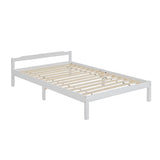 Artiss Bed Frame Double Size Wooden White LEXI - Low Angle