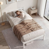 Artiss Bed Frame King Single Size Wooden White LEXI - Close-Up Angle