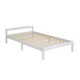 Artiss Bed Frame King Single Size Wooden White LEXI - Low Angle