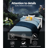 Artiss Bed Frame King Single Size Wooden White LEXI - Side View