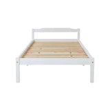 Artiss Bed Frame Single Size Wooden White LEXI - Side View