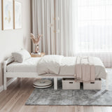 Artiss Bed Frame Single Size Wooden White LEXI - Rear View