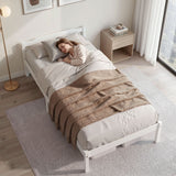 Artiss Bed Frame Single Size Wooden White LEXI - Close-Up Angle