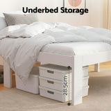 Artiss Bed Frame Double Size Wooden White JADE - Top-Down View