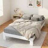 Artiss Bed Frame Double Size Wooden White JADE - Close-Up Angle