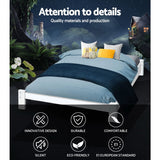 Artiss Bed Frame Double Size Wooden White JADE - Side View