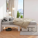 Artiss Bed Frame Queen Size Wooden White JADE - Rear View