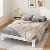 Artiss Bed Frame Queen Size Wooden White JADE - Close-Up Angle