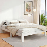 Artiss Bed Frame Queen Size Wooden White JADE - Low Angle