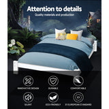 Artiss Bed Frame Queen Size Wooden White JADE - Front View