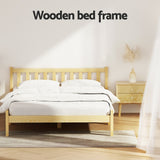 Artiss Bed Frame Double Size Wooden Oak SOFIE - 45-Degree Angle