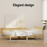 Artiss Bed Frame Double Size Wooden Oak SOFIE - Rear View