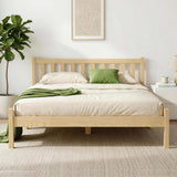 Artiss Bed Frame Double Size Wooden Oak SOFIE - Low Angle