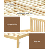 Artiss Bed Frame Double Size Wooden Oak SOFIE - 45-Degree Angle