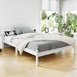 Artiss Bed Frame Double Size Wooden White SOFIE - Front View