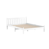 Artiss Bed Frame Double Size Wooden White SOFIE - Front View